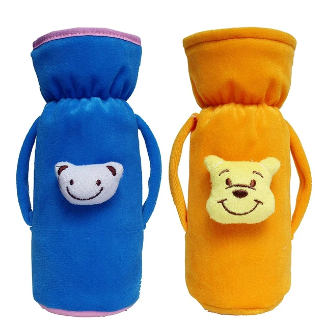 Confezione Di 2 Biberon Bambino Cover Di Bel Cartoon, Giallo E Azzurro