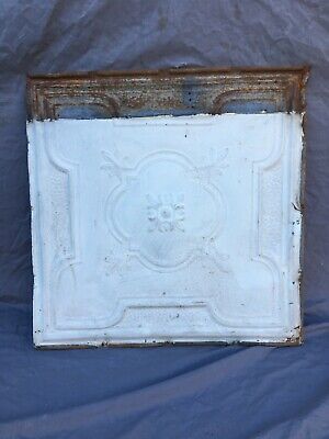 Antique Decorative Tin Metal Ceiling 2' x 2' Shabby VTG 24" SQ Chic 1120-20 B 2