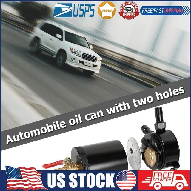 Baffled Aluminum Alloy Oil Catch Tank Reversoir with Drain Valve Black Universal