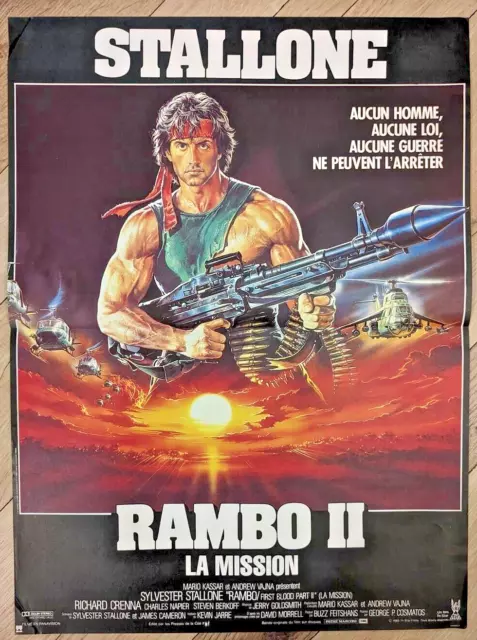 AFFICHE CINEMA - Rambo II La mission - 40X60