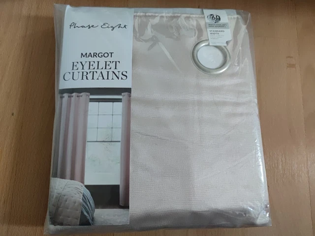 Phase eight Margot eyelet curtains fully lined 46"x54" BNIP light pink #