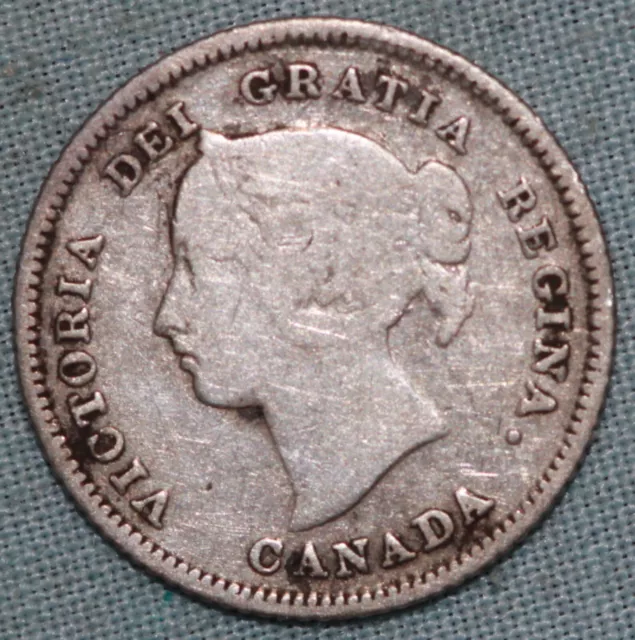 Canada 1883 H ~ Sterling Silver 5 Cent Coin ~ Victoria  ~ 93¢ tracked shipping