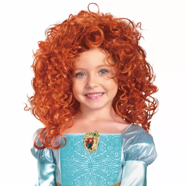 Parrucca ufficiale Disney Principessa Merida bambini per ragazze coraggioso costume abito elegante