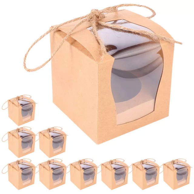 10 Pcs Boîte De Gâteau Conteneur À Cupcakes Boîtes Stockage Récipient