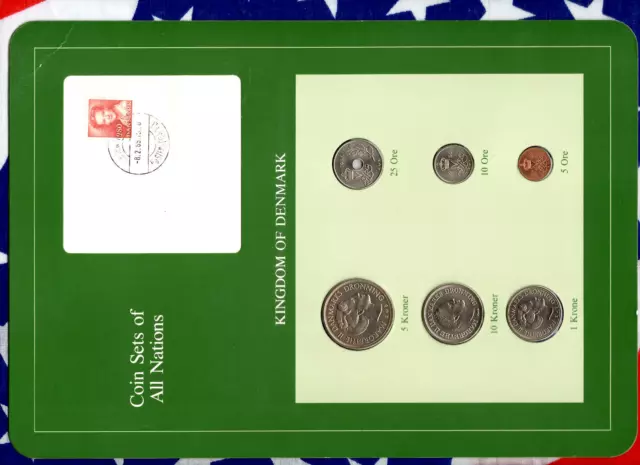Coin Sets of All Nations Denmark 1986 UNC 1, 5, 10 Kroner 25, 10, 5 Ore