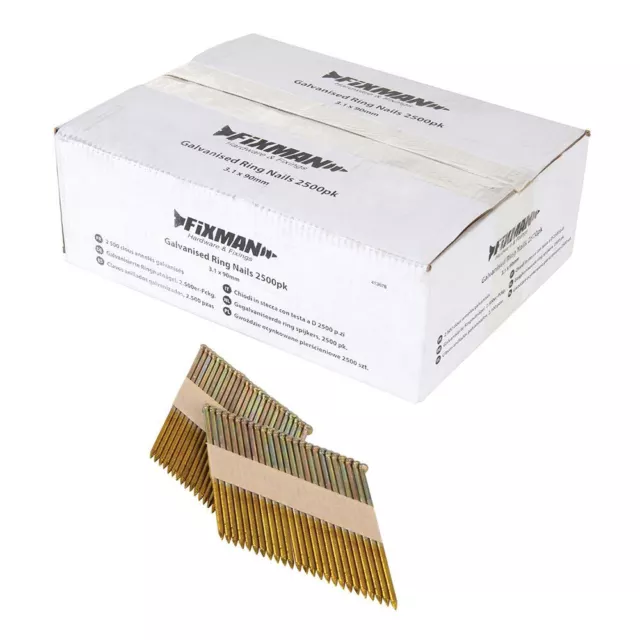 Fixman 3,1 x 90 mm anello zincato unghie 2500pk 413678
