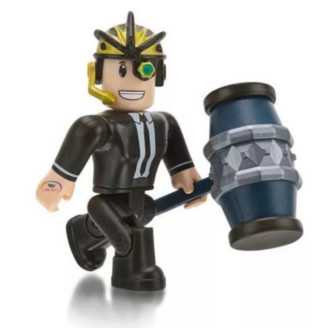 Roblox Series 5 Moderator - loose action figure w/ hammer and helmet. NO  CODE