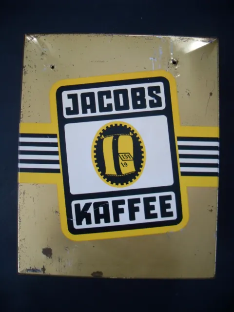 Antiker Blech Verkaufsschrank Jacobs Kaffee 40er Jahre ca. 37cm Hoch mit Tür