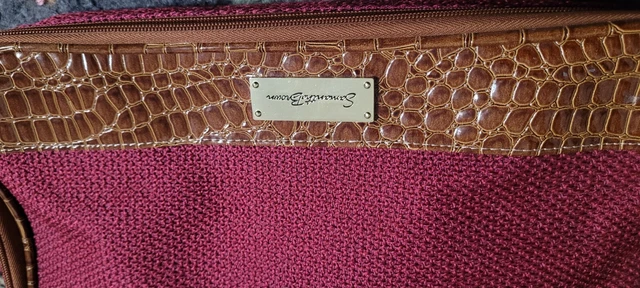 Samantha Brown Croc Burgundy Makeup Travel Toiletry Bag Packing Organizer 2