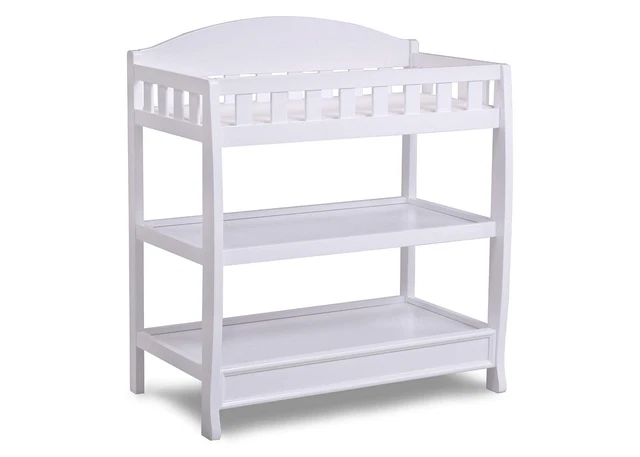 Delta Children Infant Changing Table with Pad, White, Strong and sturdy wood,NEW