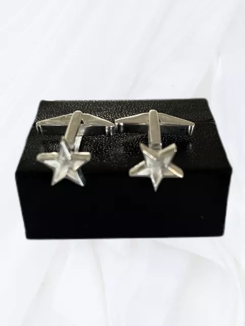 Gemelos en blanco de plata esterlina 925 estampados en forma de estrella para incrustación de ópalo