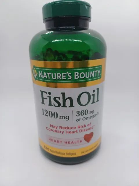 Nature’s Bounty Fish Oil 1200mg 320 Rapid Release Softgels Exp 4/24, Sealed!!!