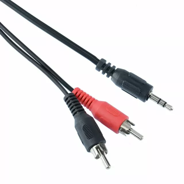 3.5mm Stereo Jack to 2 RCA Phono Plugs Audio Cable Lead GOLD 1.5m