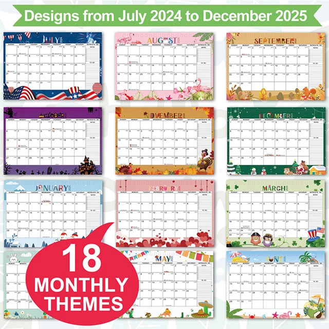 JULY 2024 DECEMBER 2025 Calendar Academic Year 20242025 Mini Desk