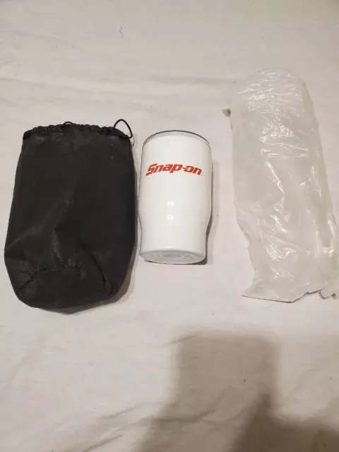 Snap On Tools 3 In 1 White Tumbler Coozie Koozie Travel Mug Cup 12oz &  Carry Bag