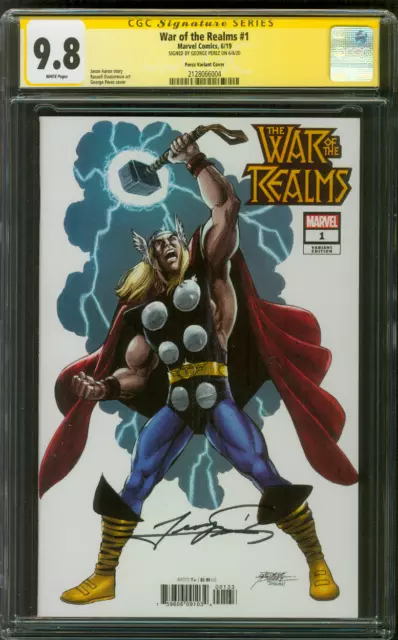 War of the Realms 1 Thor CGC SS 9.8 George Perez Remastered Ed Love & Thunder