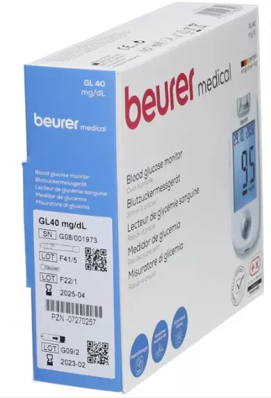 Beurer GL 40 mg/dl - Blutzuckermessgerät / 1 Set, Testgerät Diabetes PZN07270257 3