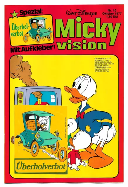 »Mickyvision« Nr. 10/1977 [Ehapa Verlag] Inklusive Aufkleber-Beilage 💥Z 0-💥