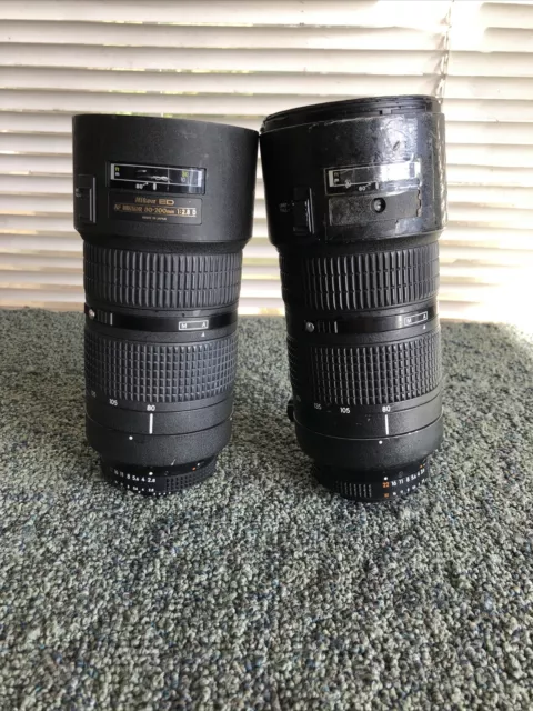 Lot of (2) Nikon ED AF Nikkor 80-200mm 1:2.8 D Lens - AS IS FOR PARTS  FREE SHIP