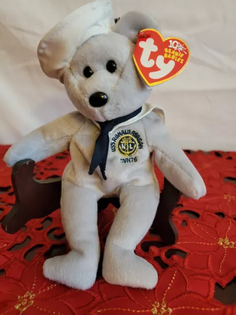 RONNIE the Sailor Bear (USA Exclusive) USS Ronald Reagan CVN 76 TY Beanie Baby