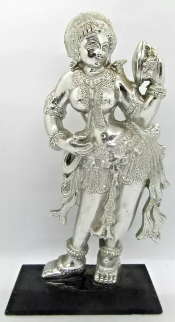 Hindu Shiva Shakti Aluminum Sculpture on Wood Base