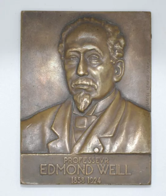 Médaille de table - LYON professeur Edmond WEILL d=73x55 mm bel état d'usage