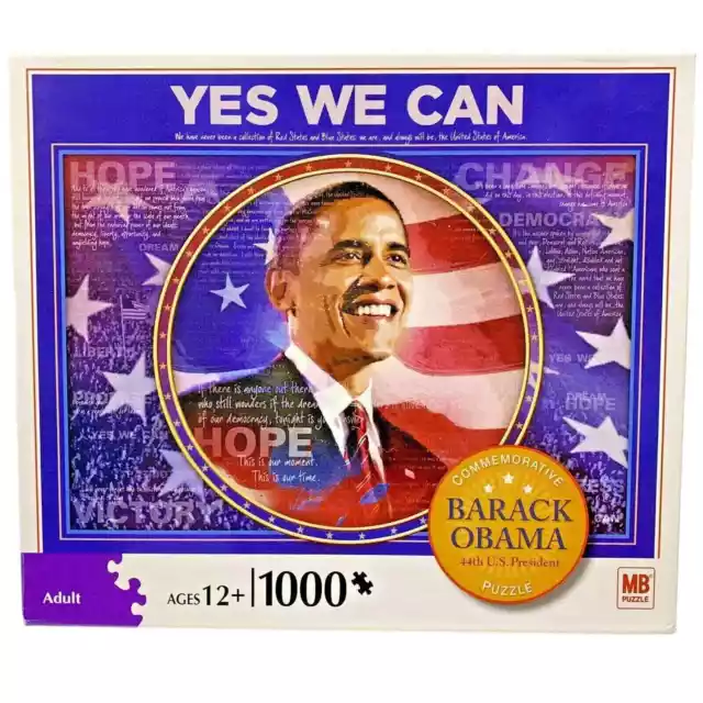 Barrack Obama Commemorative 1000 Piece Jigsaw Puzzle 20x26 Yes We Can 2008 NEW