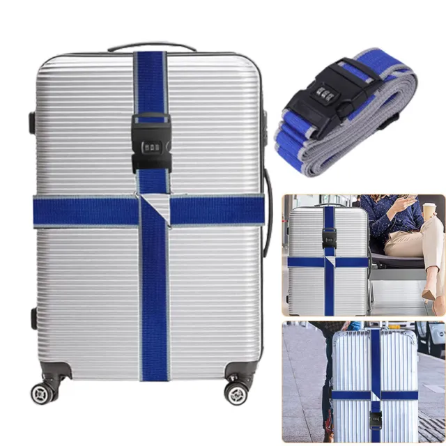 Cross Belt Trolley Suitcase Packing Bundling Password Lock Luggage Straps L