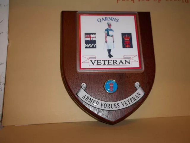 Royal Navy QARNNS Veteran Wall Plaque with name rank & number printed free.