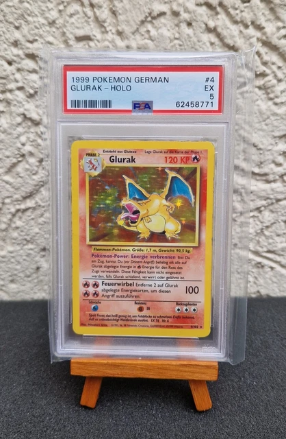 Pokemon Glurak Holo Base Set 4/102 Deutsch 1999 PSA5