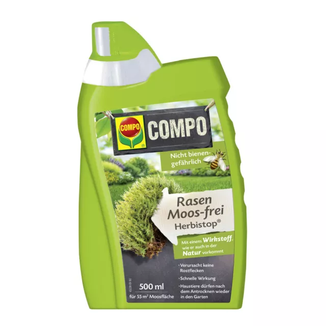 COMPO Rasen Moos-frei Herbistop® Rasenpflege 500 ml | Garten Rasen Unkraut