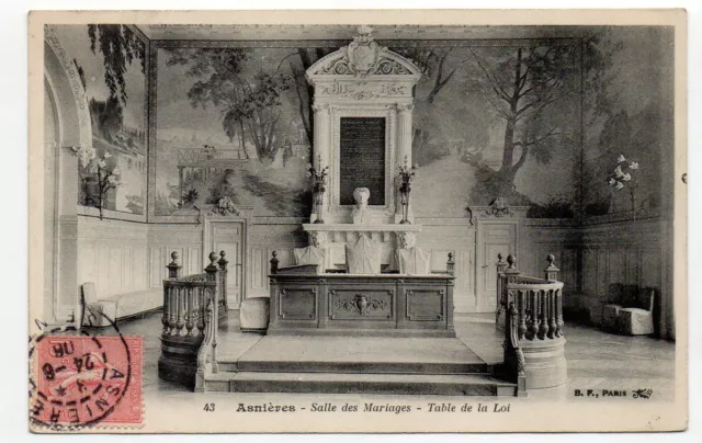 ASNIERES - Hauts de Seine - CPA 92 - the wedding hall - table of the law