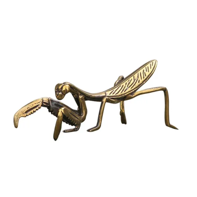 Solid-Brass Rezando Mantis Figurita Peque?o Estatua Casa Adorno Animal-Figurines