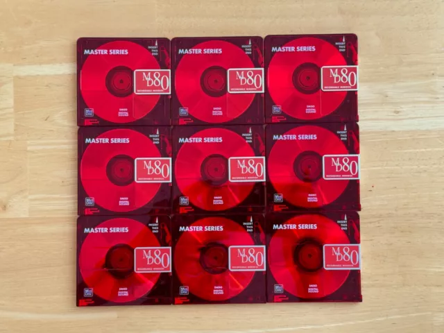 Minidisco 9x 80 Min Daiso Master Series 2 incl. fundas