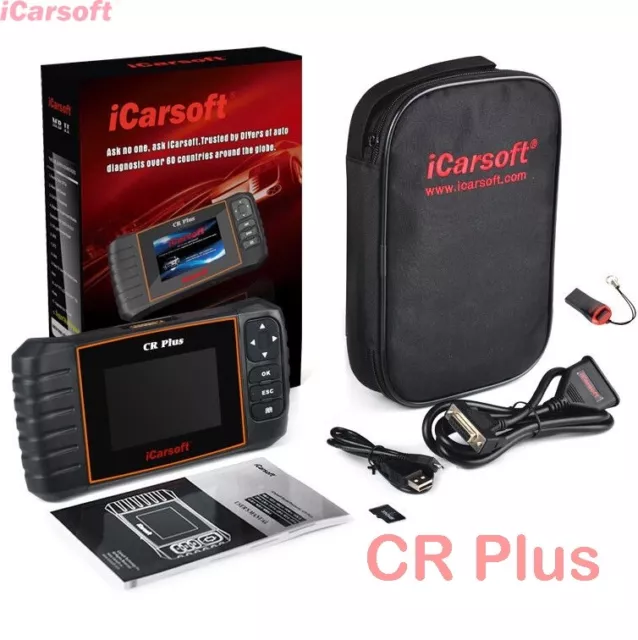 iCarsoft CR Plus Elite 2024 Scanner Motor ABS Airbag Getriebe OBD 2 Öl Service