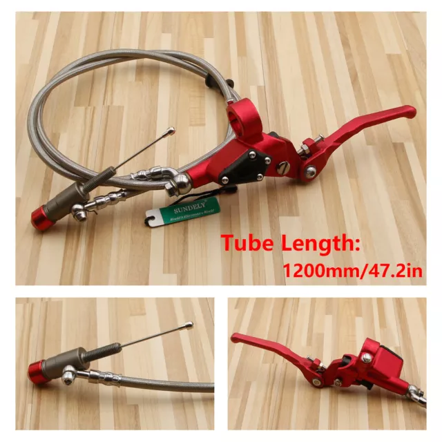 1.2M Hydraulic Clutch Lever Red Master Cylinder Dirt Pit Bike Motorcycle 7/8"