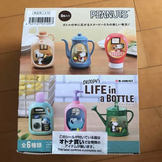 Re-Ment PEANUTS SNOOPY's LIFE in a BOTTLE 6 pieces Completed BOX
