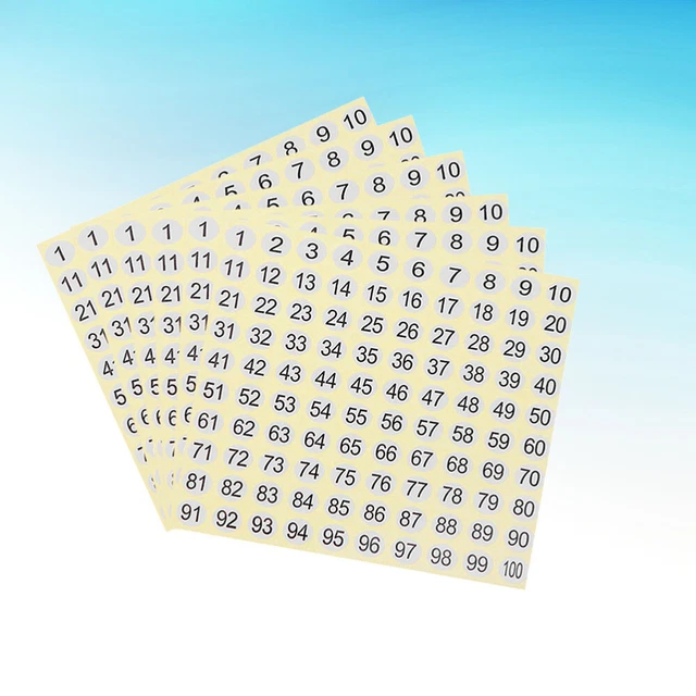 30 SHEETS LABELS for School Supplies Number Stickers Tear-off £5.55 ...