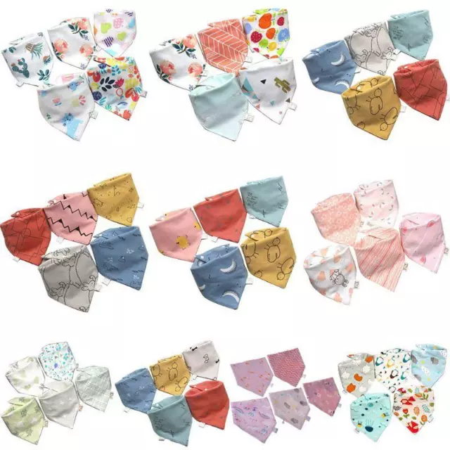 5 Pcs/Pack Baby Feeding Bibs Infant Scarf Towel Bandana Saliva Triangle Dribble