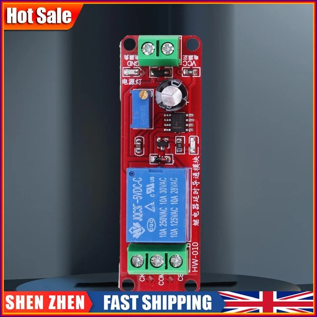 2 Moduli Timer Relè NE555 Regolabili 0-10 Secondi, 12V, Per Ritardi E Automazioni