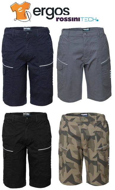 ROSSINI Bermuda Pantaloncini con Bande Riflettenti da Lavoro R-STRETCH A00704