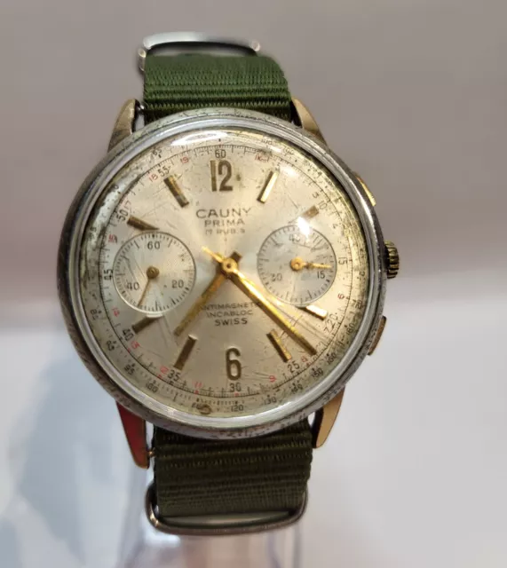 CAUNY PRIMA CHRONOGRAPH ARMBANDUHR Ref 3357 Cal. Valjoux 7733
