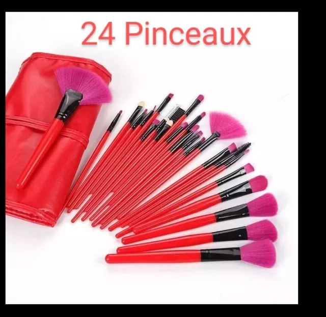 Pinceaux Maquillage Pro Rouge - 24 Pieces + Etui 2