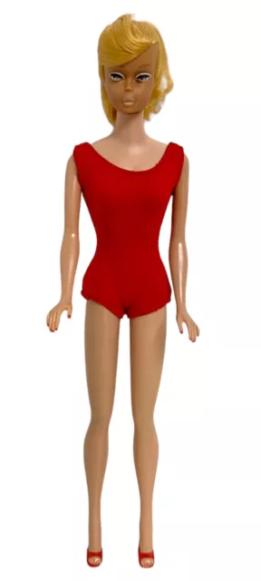 Vintage 1964 by Mattel Swirl Ponytail Barbie #850 red swimsuit