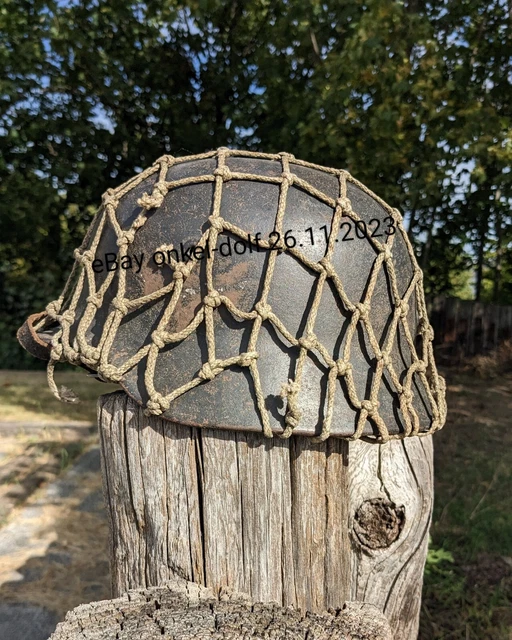 Original Stahlhelm M40 Wehrmacht Luftwaffe mit Netz-Überzug