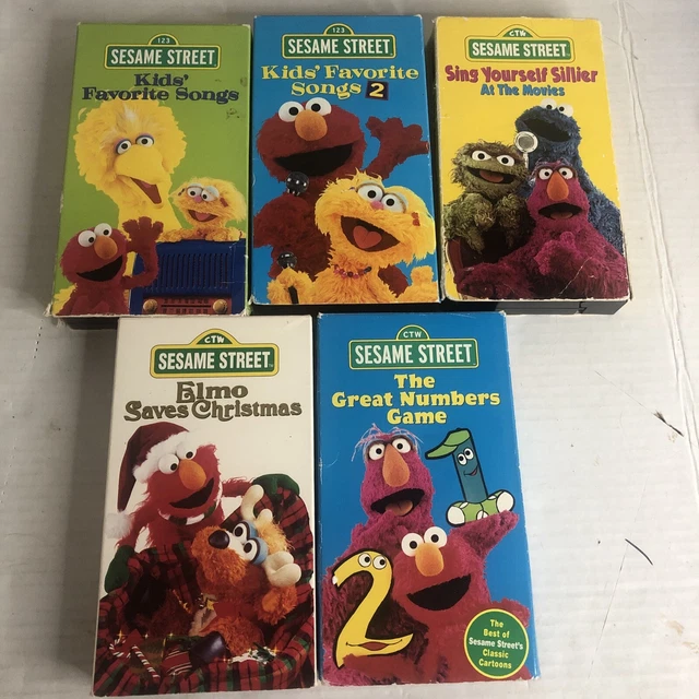 SESAME STREET VHS lot 5 favorite songs 1 2 Sing Yourself Elmo Christmas ...