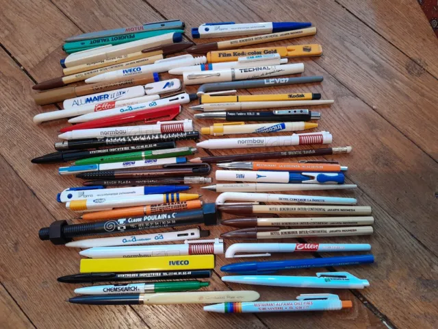 Lot de stylos publicitaires années 80