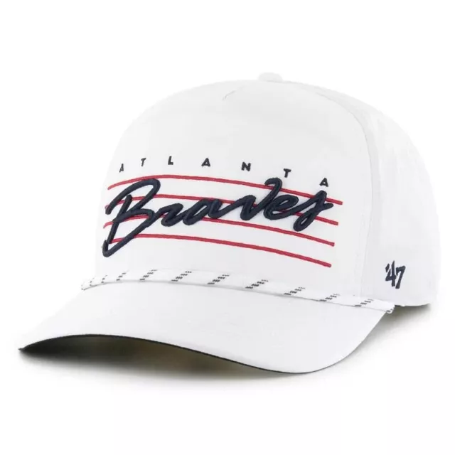 Atlanta Braves '47 Brand MLB Rope Hitch Adjustable Snapback Hat White