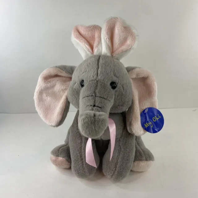 Elephant Plush With Bunny Ears My Oli Stuffed Animal Plush Lovey Soft Kids Toy