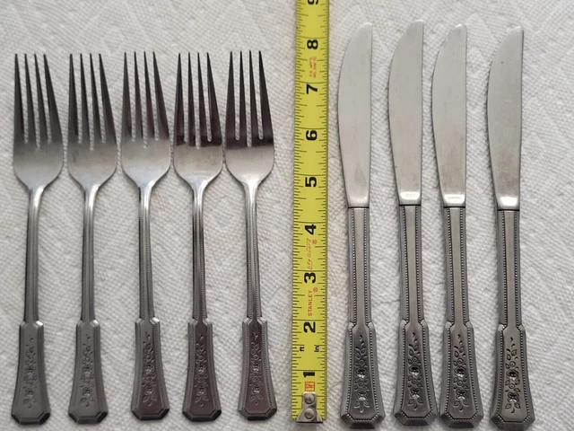 Rogers Co LANDSCAPE Stainless Steel 5 Forks, 4 knives.